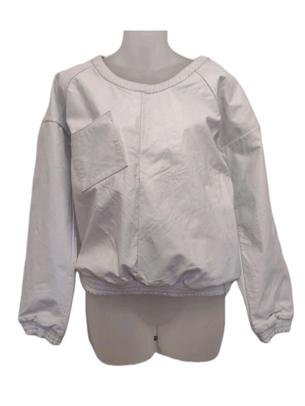 One Teaspoon White Leather Pullover Top Cropped Streetwear